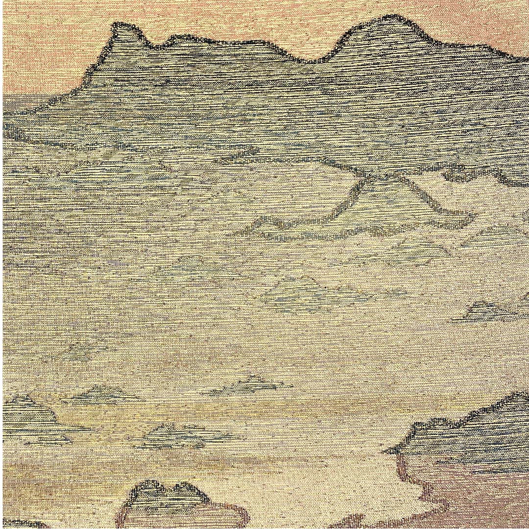 袋帯 赤香色（あかこういろ） 綴れ織 遠山模様 帯丈480cm 正絹 Aランク ポイント柄 フォーマル 黄系 1123005393423