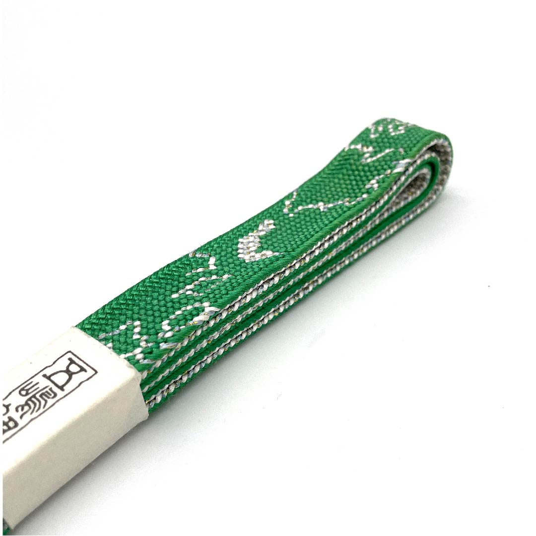 (New old stock) Obi-jime (belt fastener) made of pure silk, quarter-length cord, grass green color (souryokushokuiro), Goshima-himo, Edo-kumihimo, new old stock, length approx. 168cm, width approx. 1.7cm, casual, S rank, green, 1135002982319