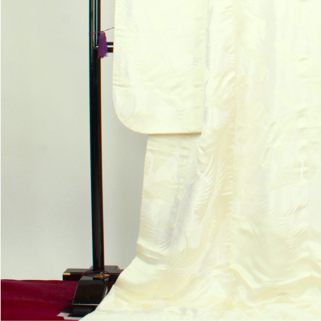 Shiromuku (White Kimono) Length 194cm Karaori Hakutsuru Silk A Rank Awase White 1110000503911