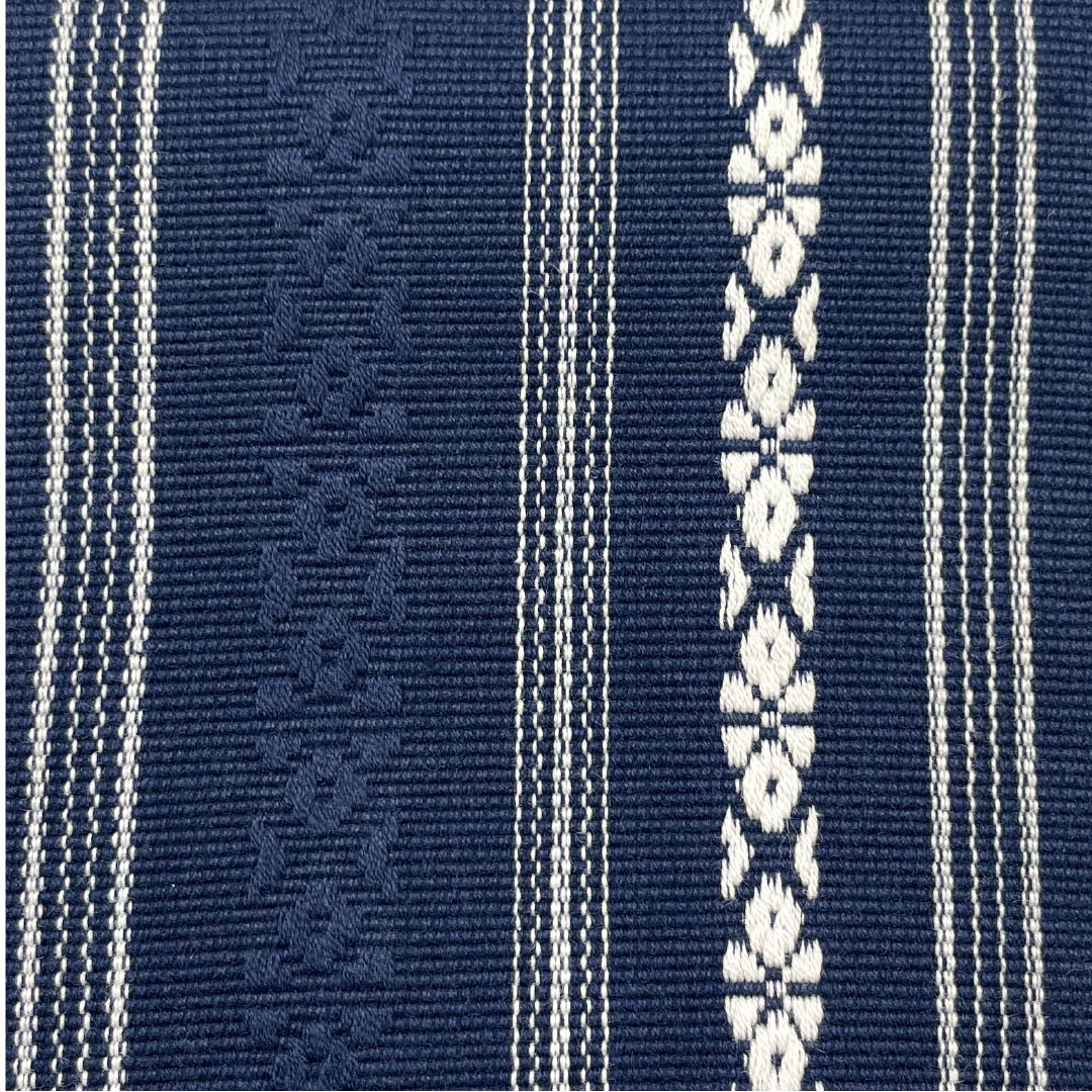 (Unmade) Kaku-obi (cotton sash) in meishoku-iro (medium color) with a pattern of kenjo (presentation) Length 394cm Width 9.5cm S rank Blue 1134000392917