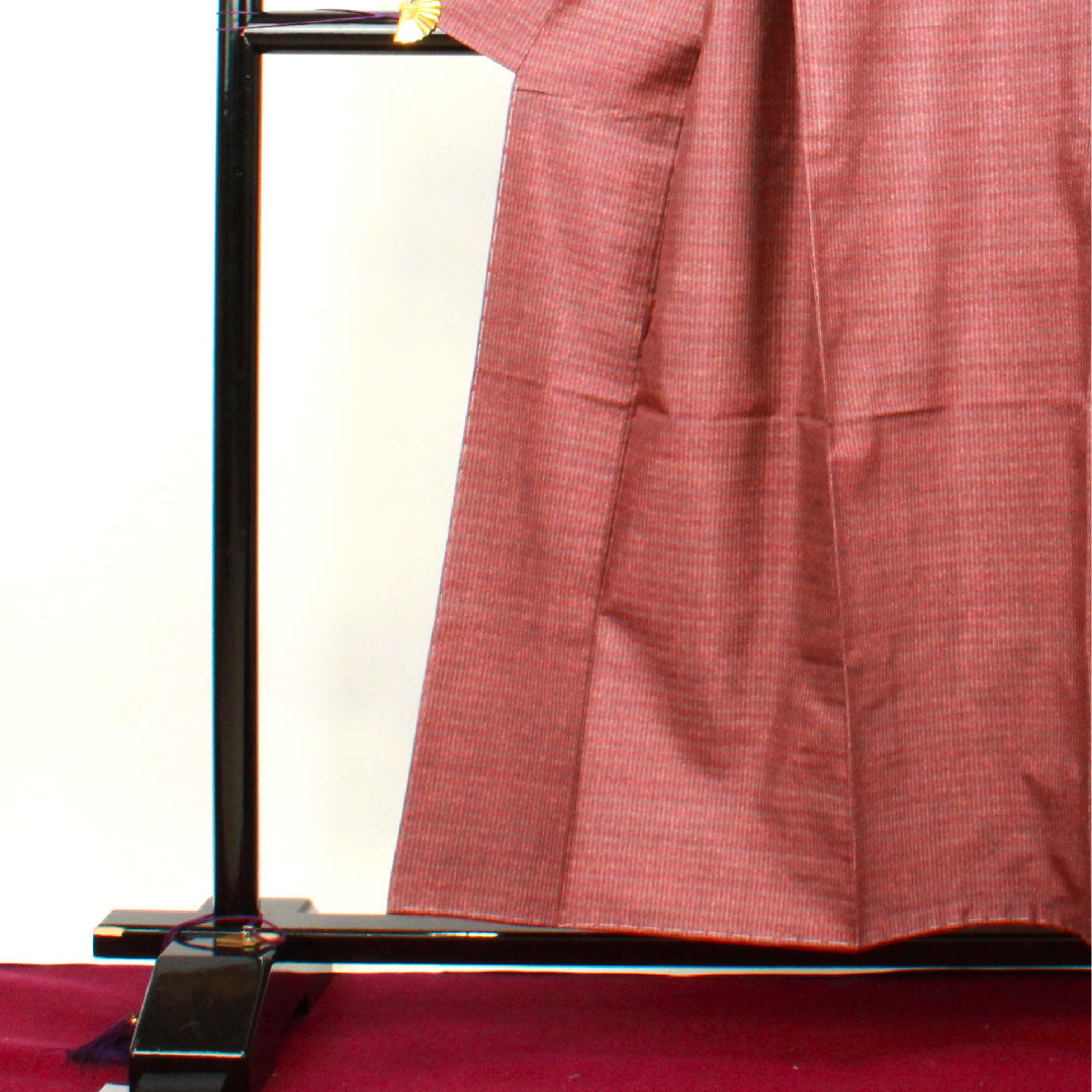 紬 正絹 身丈156cm 裄丈60.5cm 伊那紬 格子 伝統工芸品  Sランク 袷 グラデーション系 1116002182399