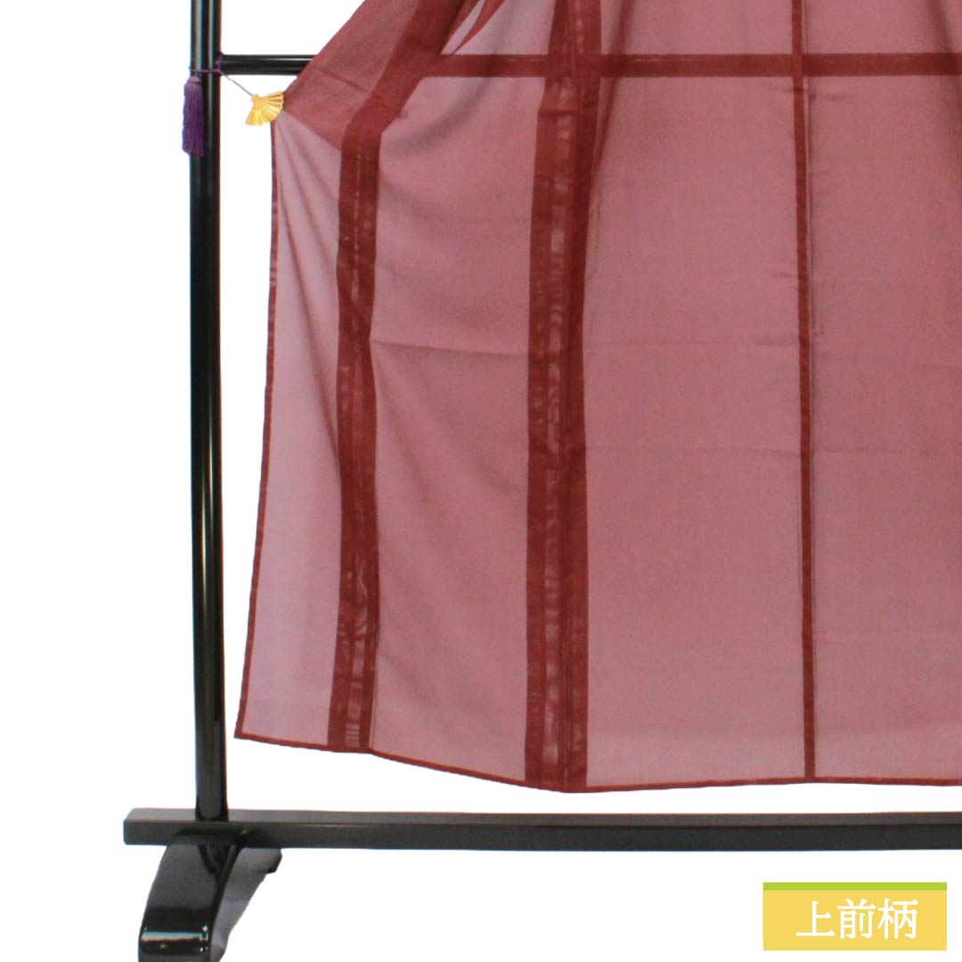 Summer Polyester Iromuji S-Rank, Length 153.5cm, Sleeve Length 64cm, Beni-ebicha (deep brownish red), Plain, Washable Kimono, Ro, Brown tones, 1132003422214