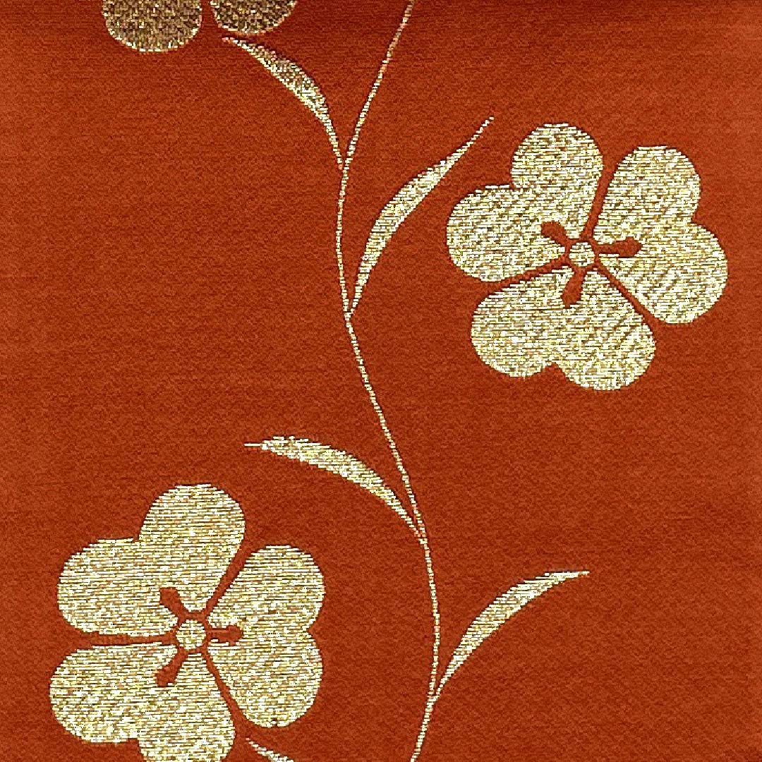 【Unstitched】Half-width obi, polyester, A rank, scarlet, wood sorrel, reversible. Obi length 340cm, orange系. 1125002063326