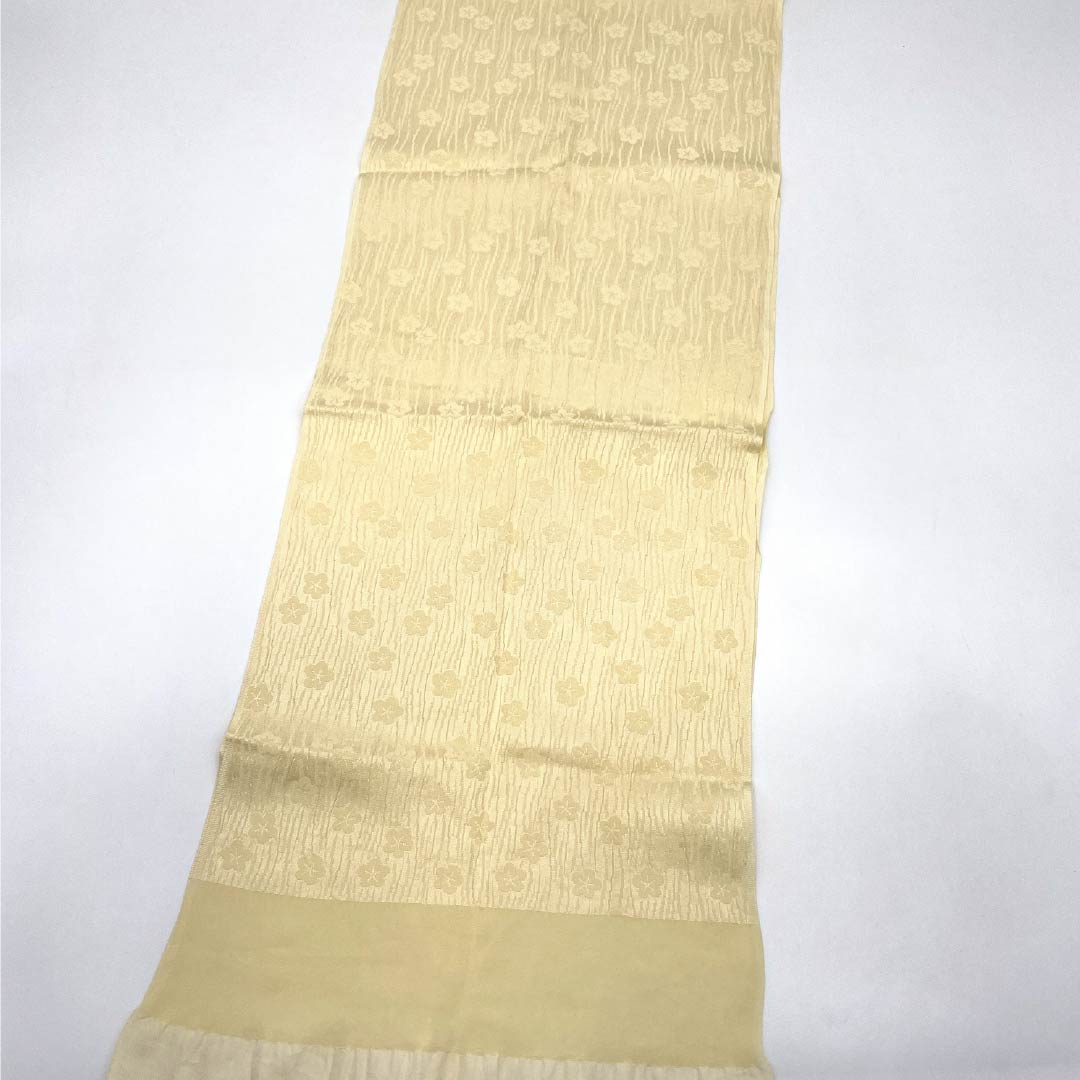 Obiage Silk S Rank Casual Light Egg Color, Wavy Stripes, Small Plum, Length approx. 165cm, Width approx. 28cm, Yellow family, 1136004442923