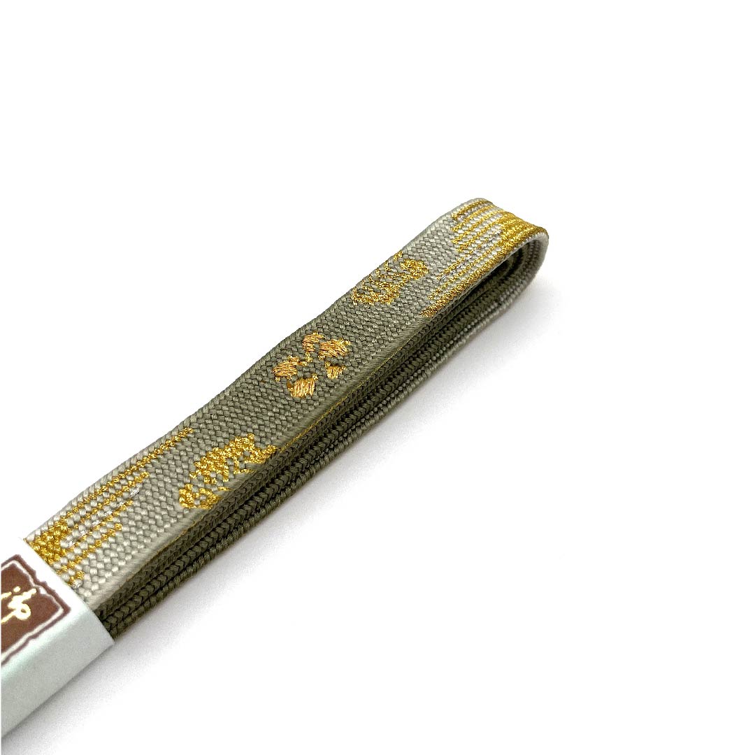 （新古品） 帯締め 正絹 四分紐 江戸鼠色（えどねずいろ） 金属糸使用 新古品 長さ約162cm 幅約1.5cm セミフォーマル Sランク グレー系 1135001652922