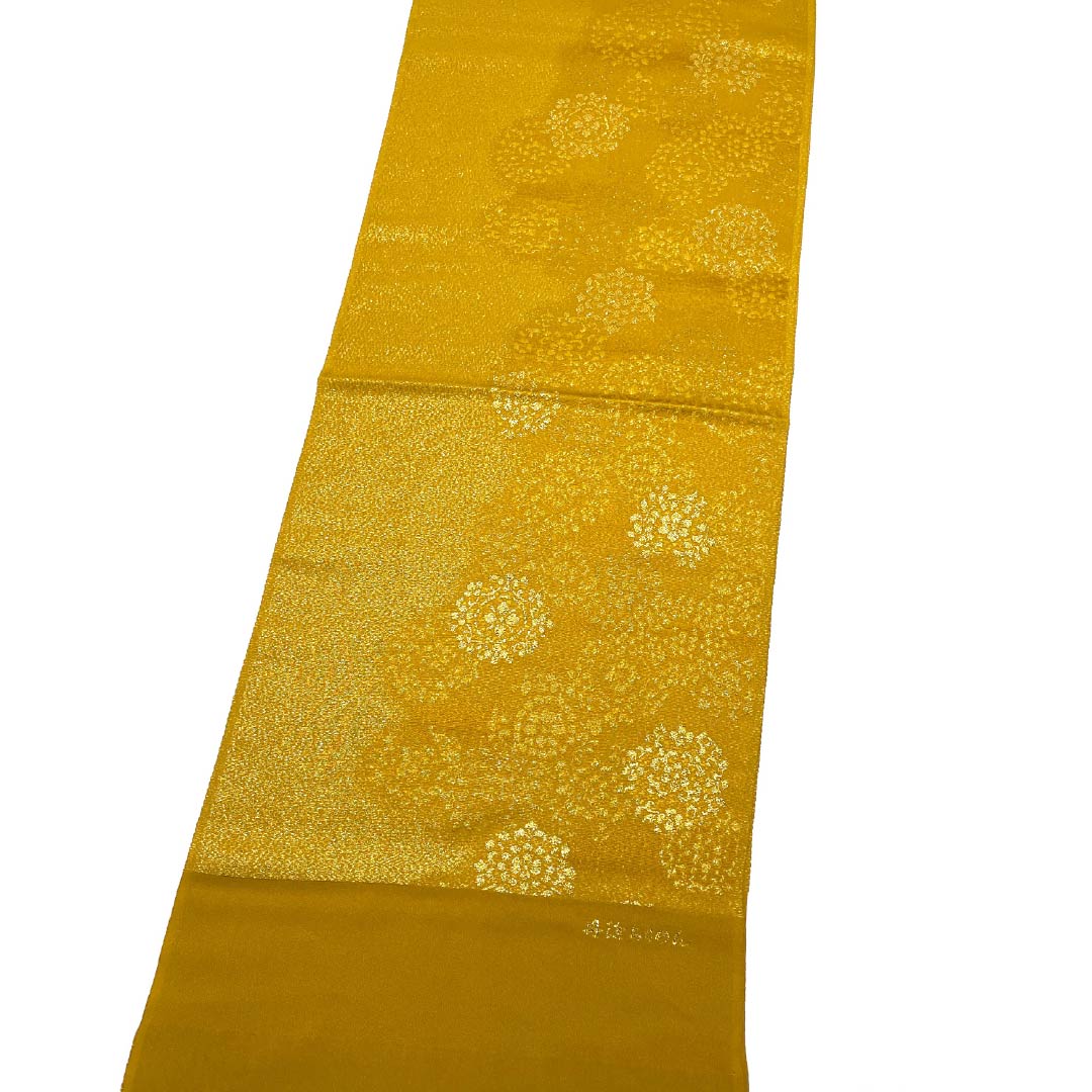 Obiage Silk S Rank Semi-formal Gold (Koganeiro) Tango Chirimen Abstract Pattern Gold Thread Length approx. 176cm Width approx. 31cm Yellow 1136004552923