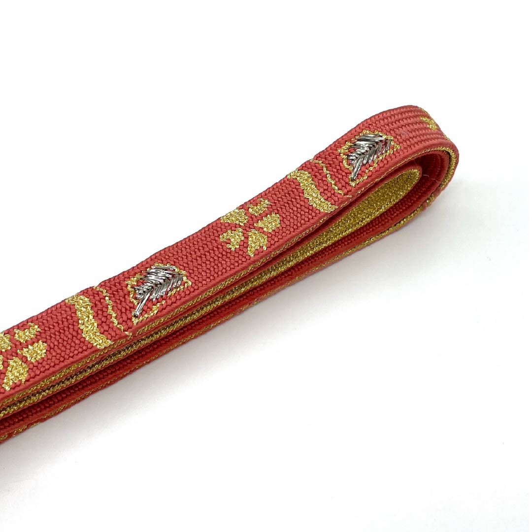 Obijime Silk S Rank - Choshun-iro (light crimson-purple) Abstract Pattern - Length approx. 157cm Width approx. 1.5cm - For Furisode - Red-based - 1135006292316
