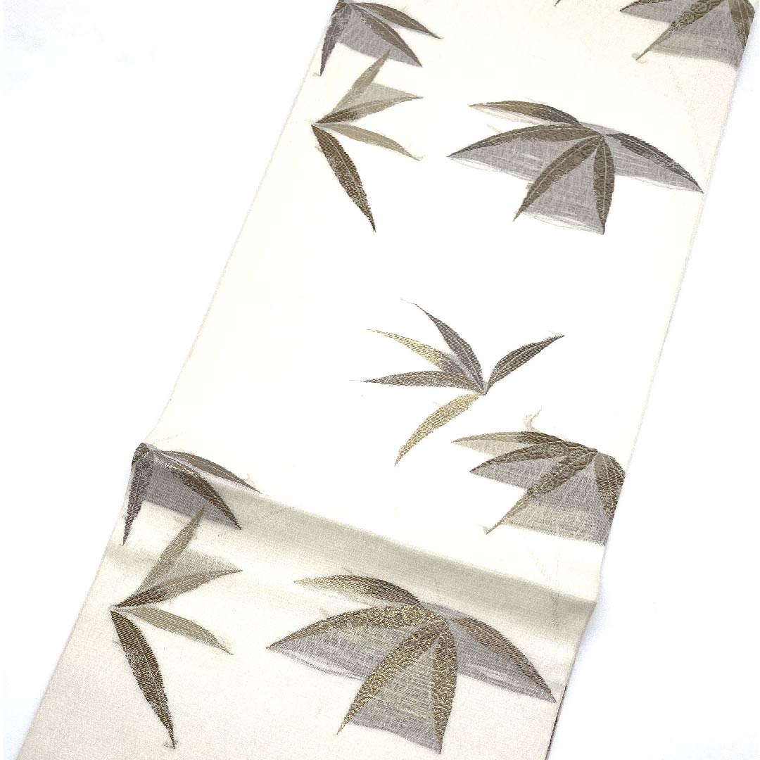 Fukuro Obi (Shinjuiro) Summer Obi (Bamboo) Shippo (Shippo) Length 440cm Pure Silk A Rank Six-way Semi-formal White 1123007463311