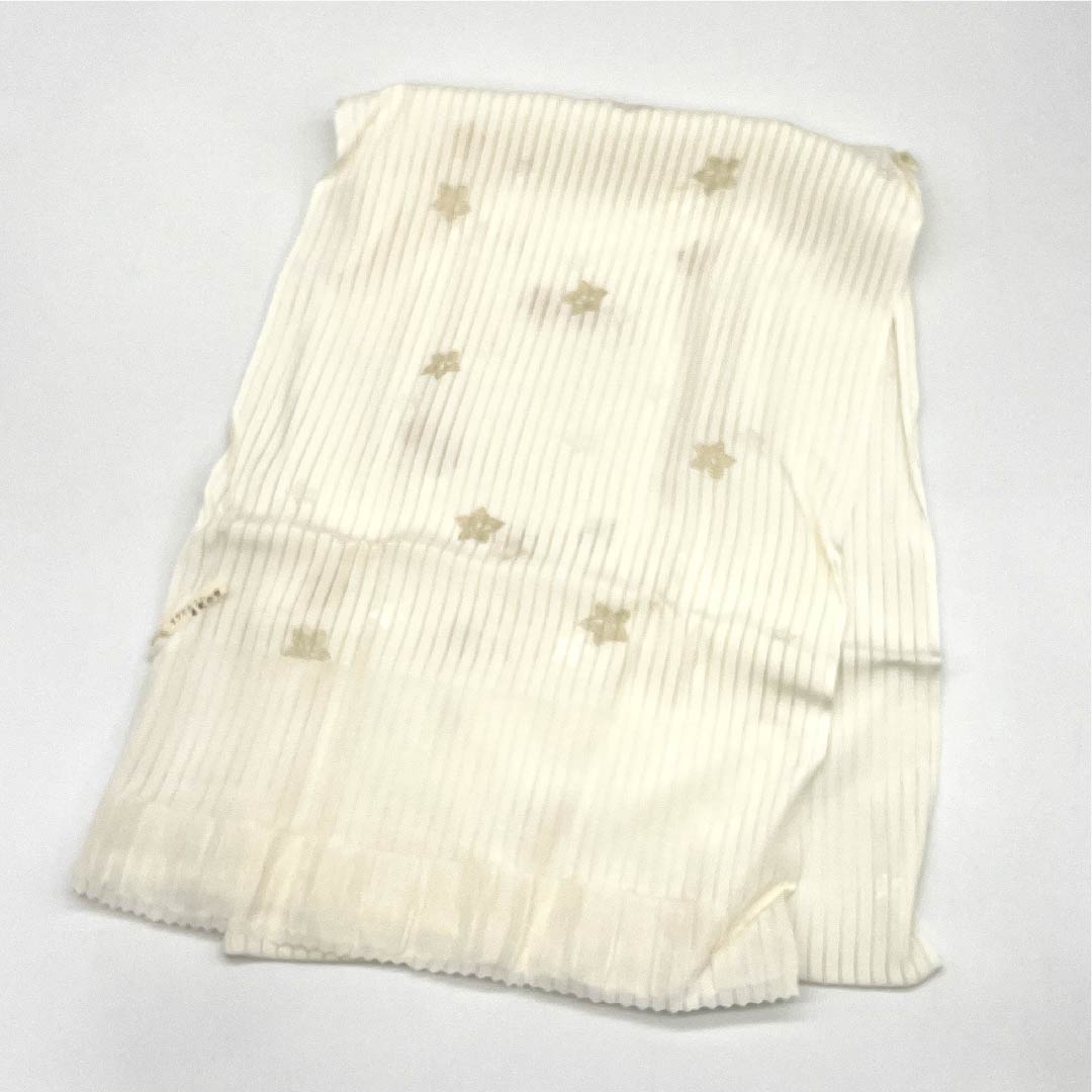 (Like new) Pure silk obijime and obiage set, milky white, made by Watakei, with a three-fingered seal. For formal wear, suitable for formal kimono. Length: approximately 164cm, width: approximately 1.7cm. Product code: 1141000281311