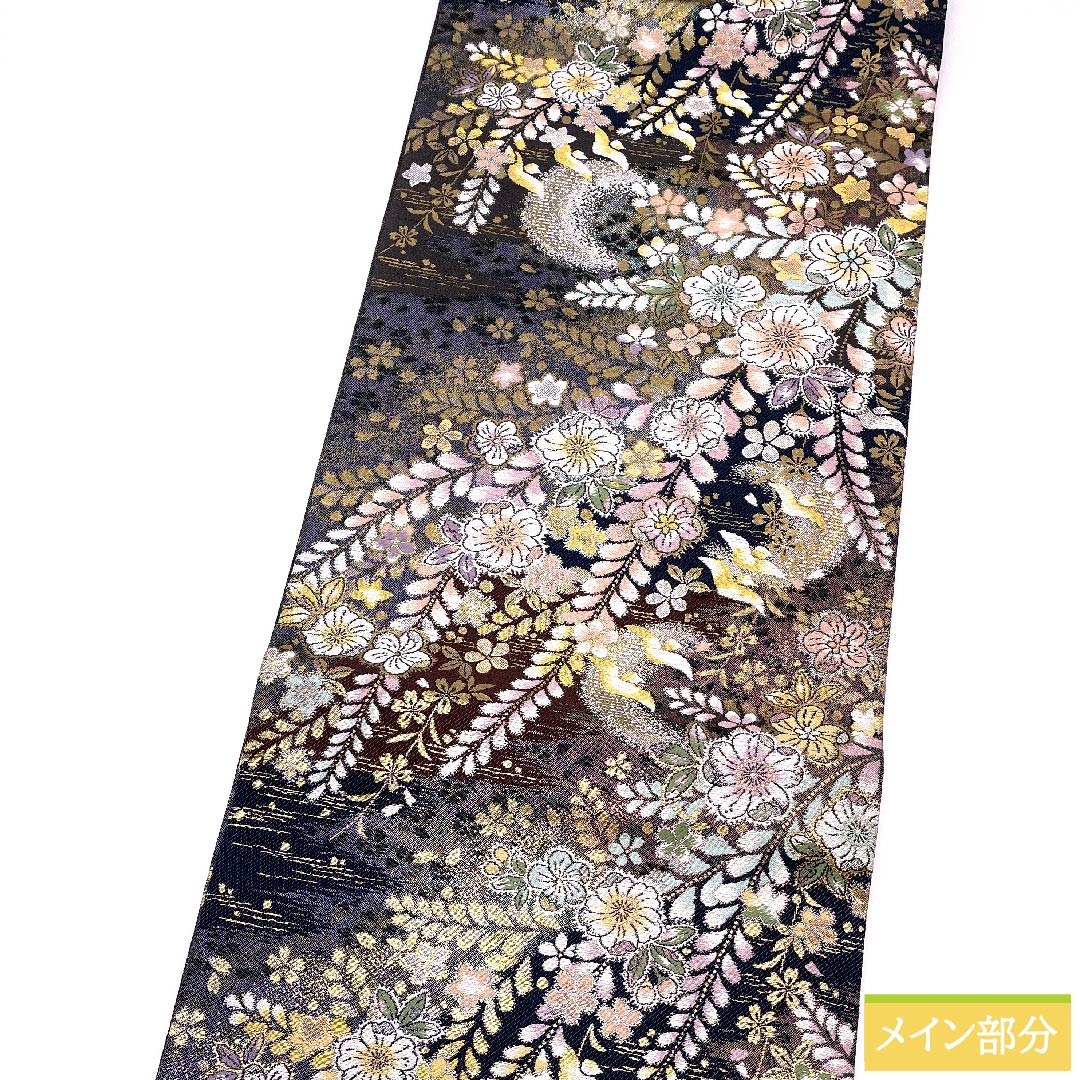 袋帯 辻ヶ花 桜 月 帯丈430cm 正絹 Sランク 六通 フォーマル グラデーション系 1123010572399