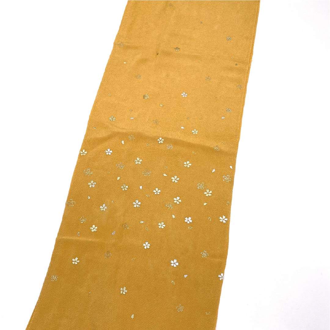 (Like new) S-Rank Silk Obijime and Obiage Set, Carrot and Forget-Me-Not Green, Approx. 160cm Long, Approx. 1cm Wide, Casual, Yellowish, Product Code: 1141000072323
