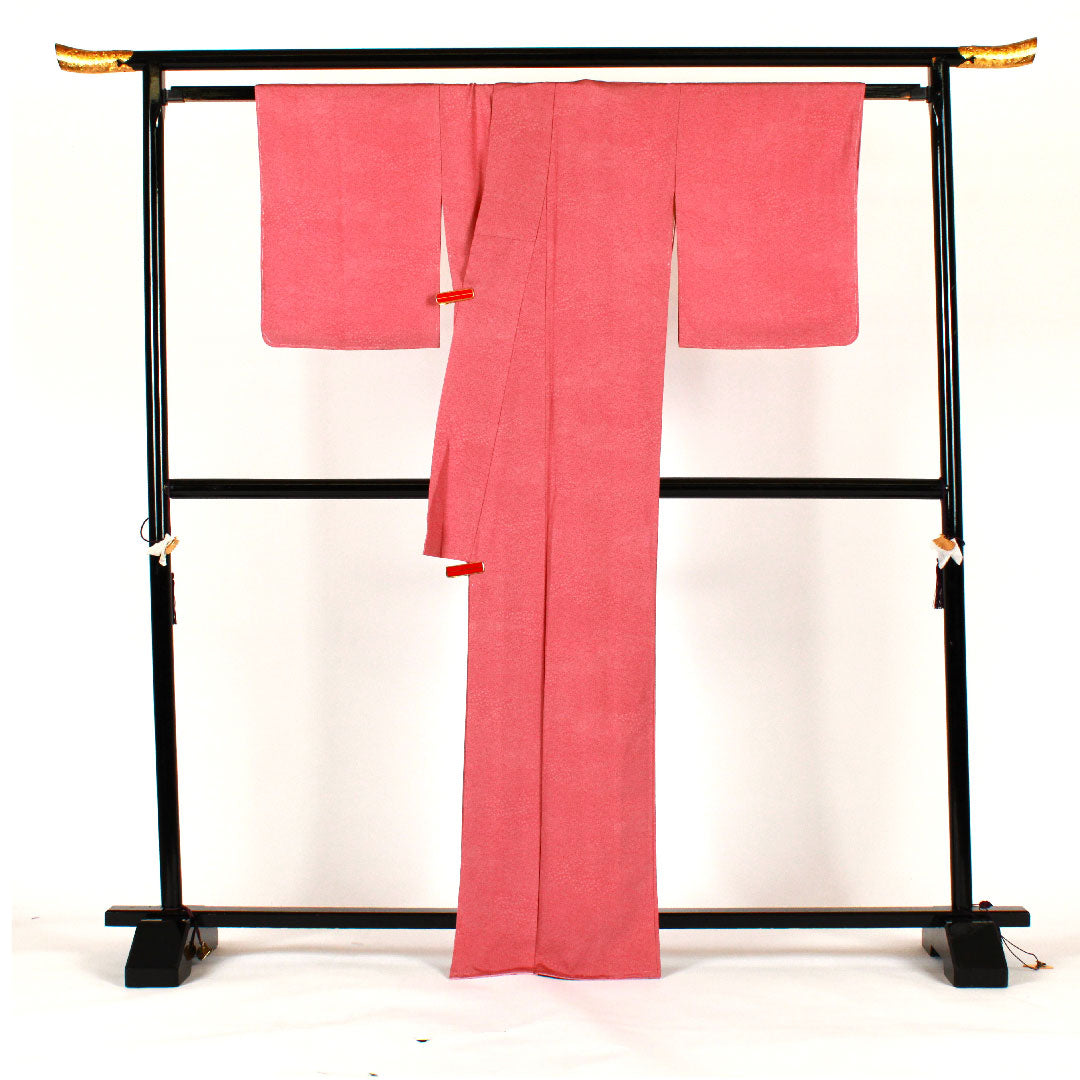 小紋 身丈168.5cm 裄丈66cm 袷  江戸小紋 寄せ柄 作家物  正絹 Aランク ピンク系 1115000663413