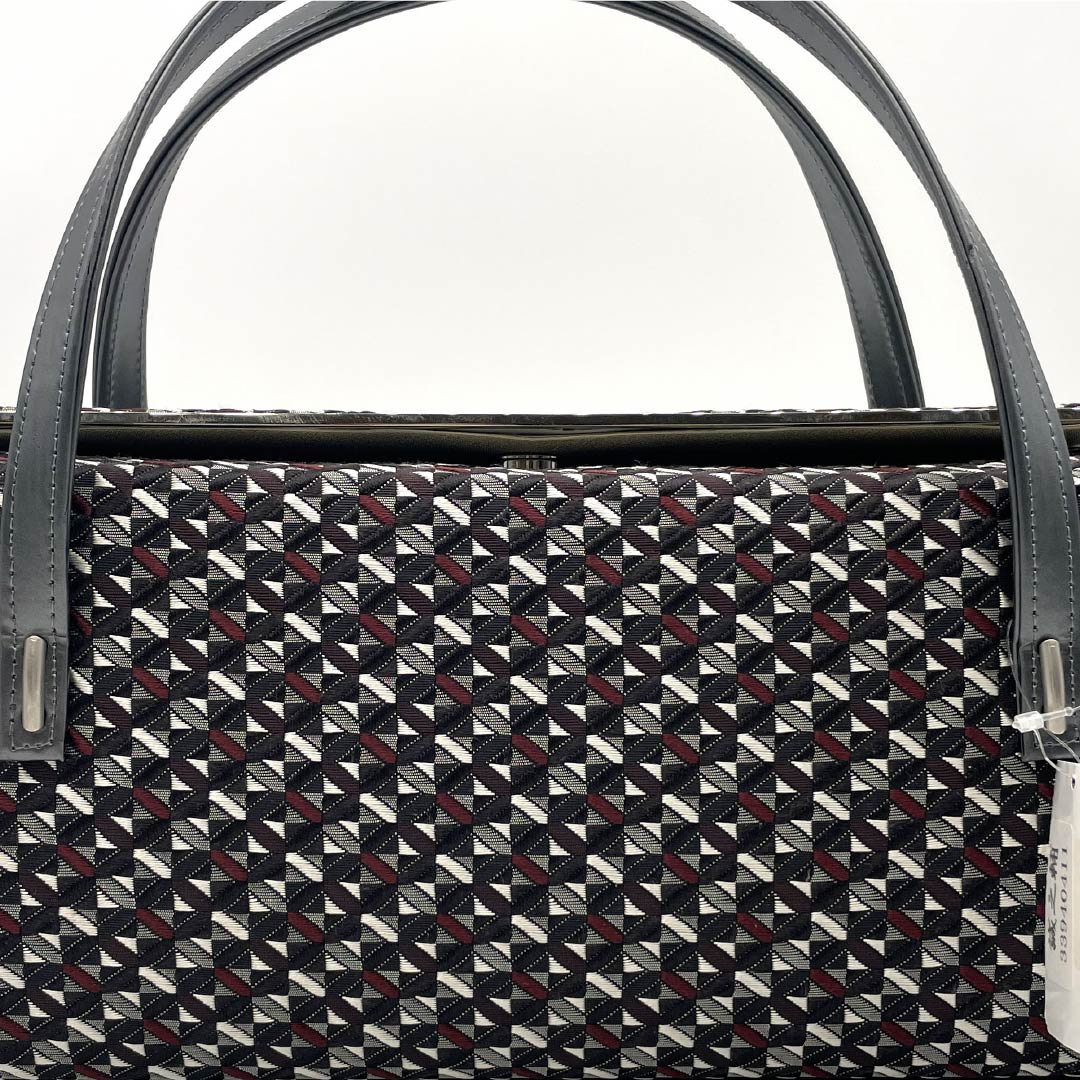 （新古品）和装バッグ カジュアル NEWランク 博多織 大倉織物 琥珀織 利休バッグ 黒系 113900083110