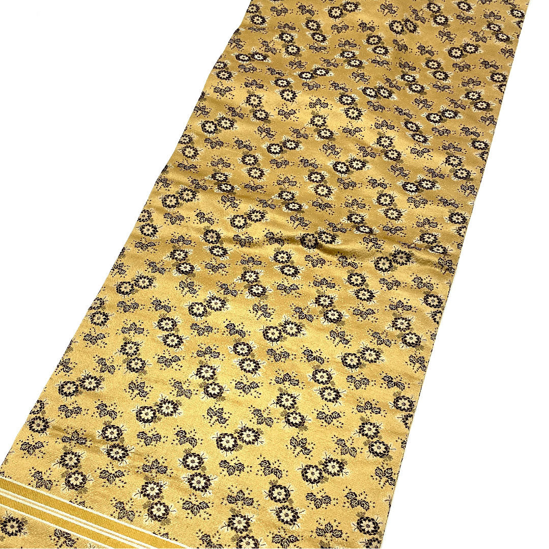 名古屋帯 両面全通 リバーシブル 草花模様 帯丈335cm 正絹 Aランク 全通 カジュアル 茶系 1124002433314  名古屋仕立て