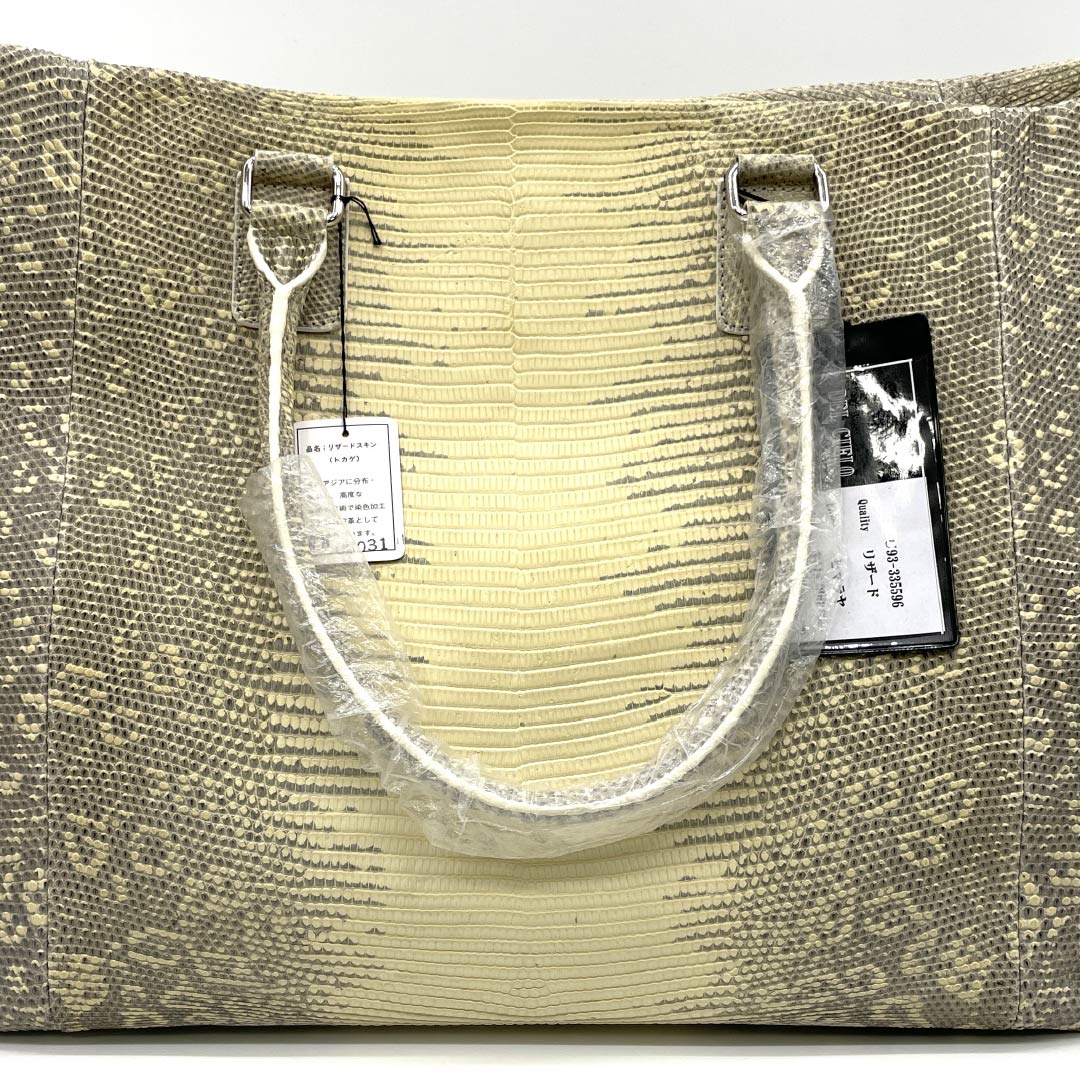 (Like New) Western-style Lizard Bag, A-Rank, Like New, Naturaling Mark Lizard, Yellow, 119700039323