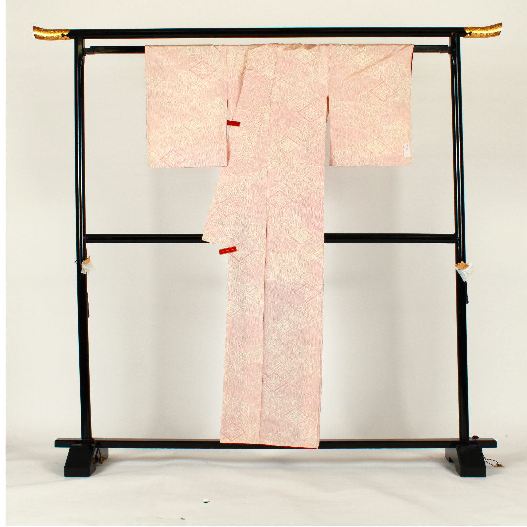 Tsumugi Length 158.5cm Sleeve length 62.5cm Cloud pattern Geometric pattern Poly S rank Awase Pink 1116001162313