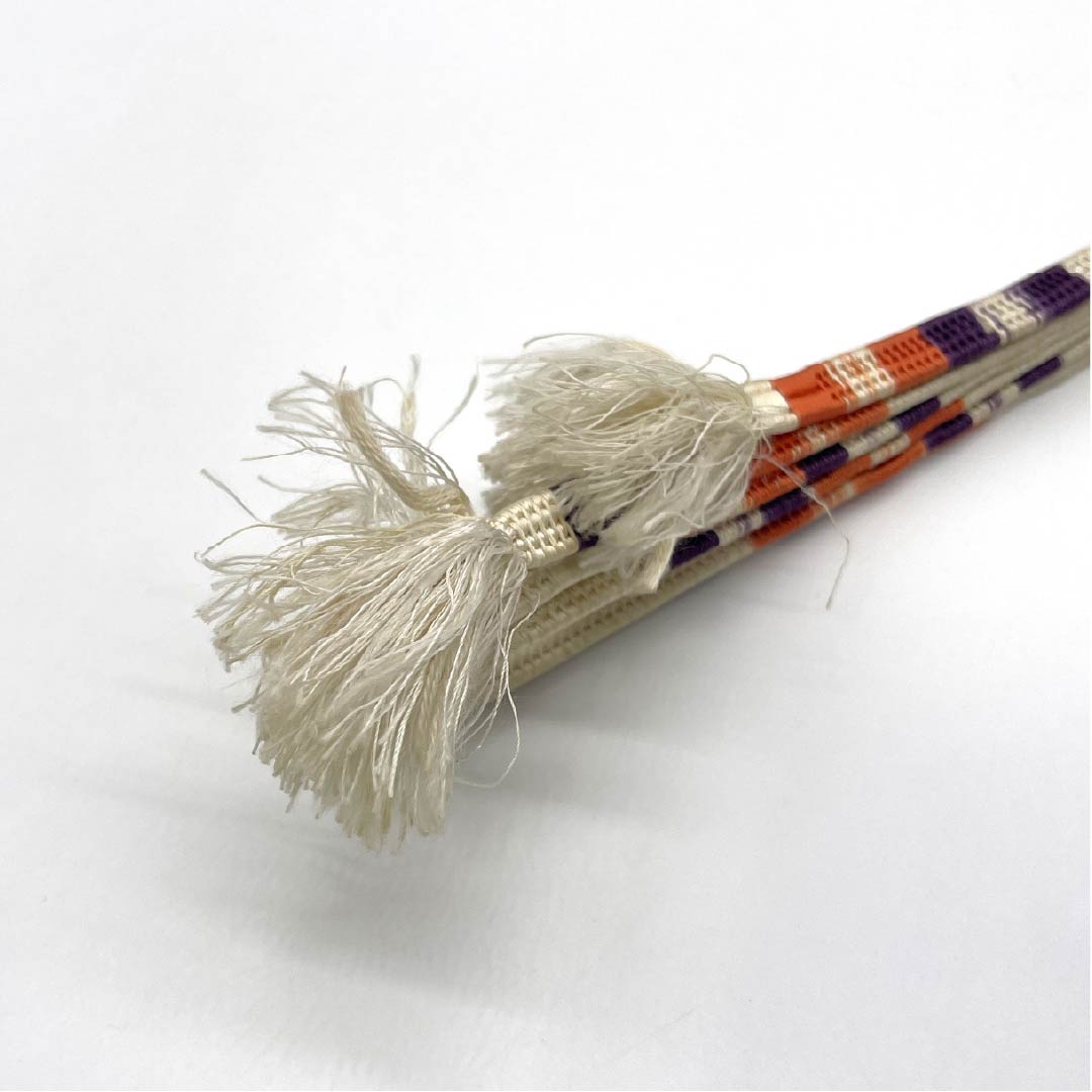 S-Rank Silk Obi-jime (Sash Band) in Torinoko (Torinoko) Color, 3-Color Combination, Approximately 151.5cm Long, Approximately 1cm Wide, Casual, Beige, Product Number: 1135004042325