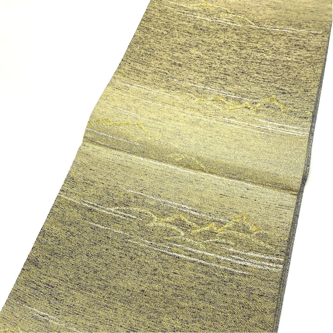 Fukuro Obi (Bag) with Gold Thread by Kondo Yuzo, Length 438cm, Pure Silk, S Rank, Six-Way, Formal, Gold, 1123004622321