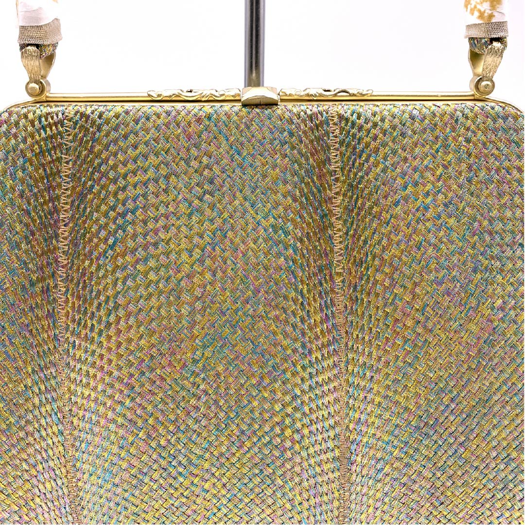 Formal Japanese style bag, gold, geometric pattern, classic design, for Tomesode, gold, S rank, 113900028221