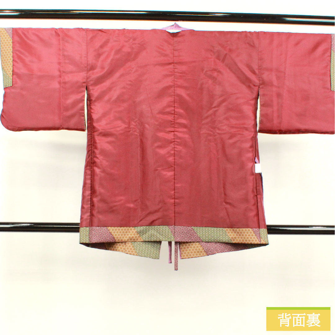 Travel wear, polyester, length 83.5cm, sleeve length 66cm, geometric pattern, washable kimono, S rank, lined, gradient 1117000872999
