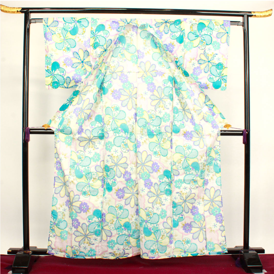 Yukata Twisted Plum, Chrysanthemum, Tachibana Cotton S Rank Single Layer Length 162.5cm Sleeve Length 62.5cm Gradient 1118002662499
