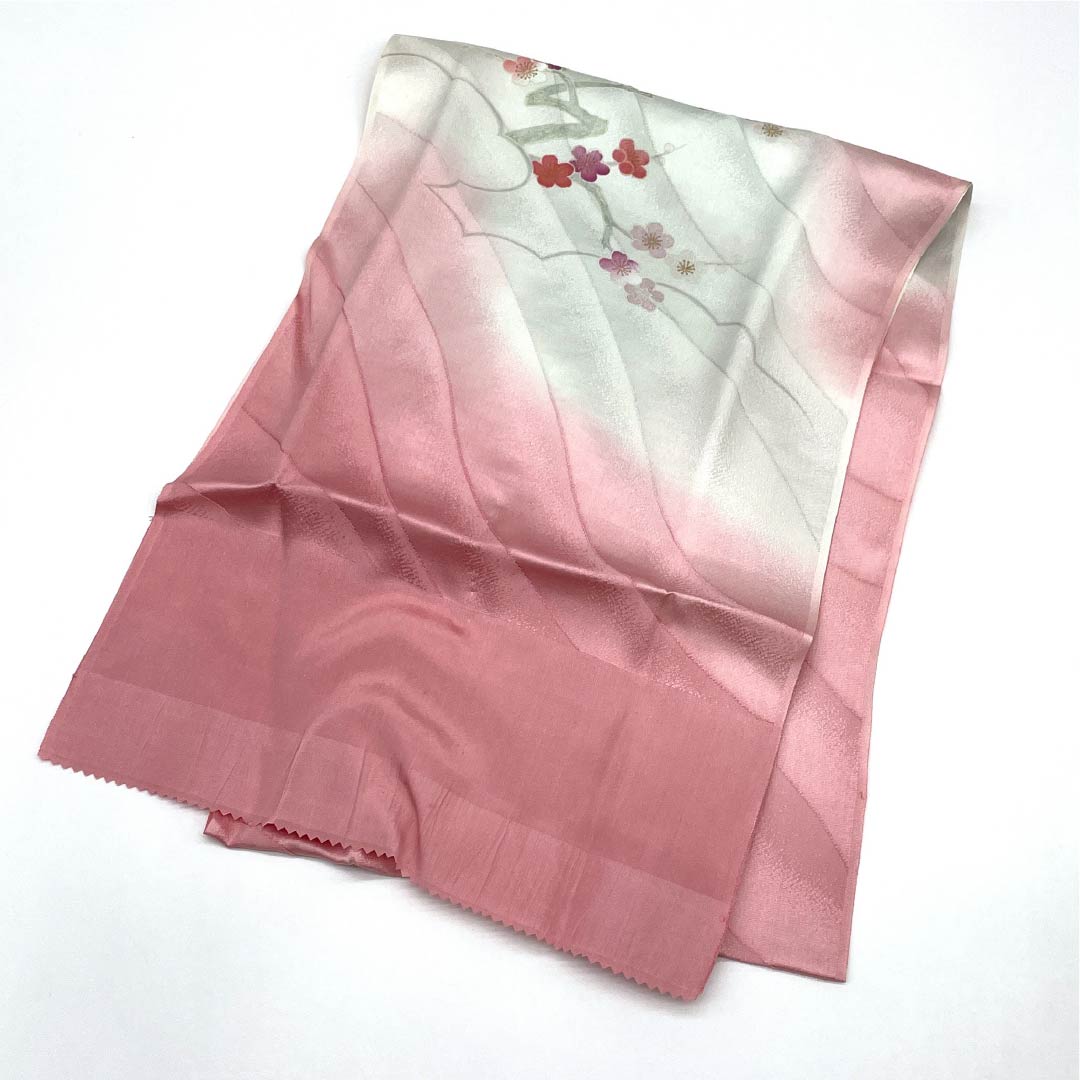 （新古品） 帯締め・帯揚げセット 正絹 NEWランク 浅紅色（あさべにいろ） 青白磁色（せいはくじいろ） 花柄 東雲色（しののめいろ） 長さ約167cm 幅約1.7cm フォーマル ピンク系 1141000251313