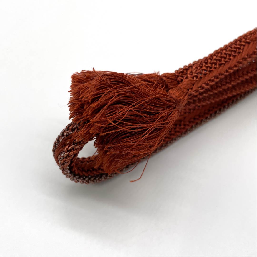 S-Rank Silk Obijime (Sash Band) - Copper-Colored (Shakudo-Iro) - Summer Style - Length: Approx. 165.5cm, Width: Approx. 1.5cm - Casual - Brown - Product Number: 1135004762314