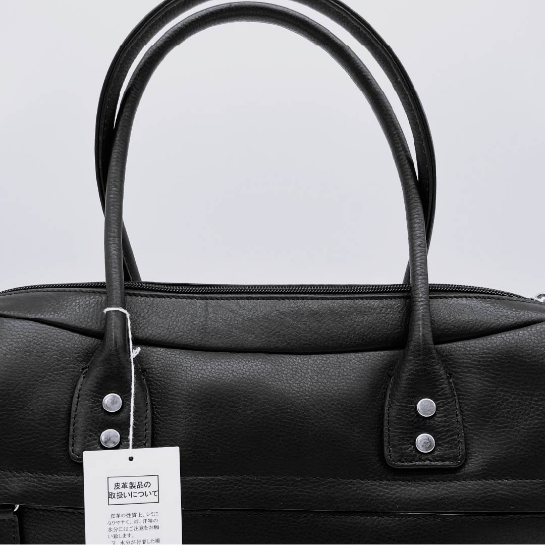 (Like New) Western-style Cowhide Leather Bag, Grade A, Like New, Cowhide Leather, Horizontal, Black, 119700008310