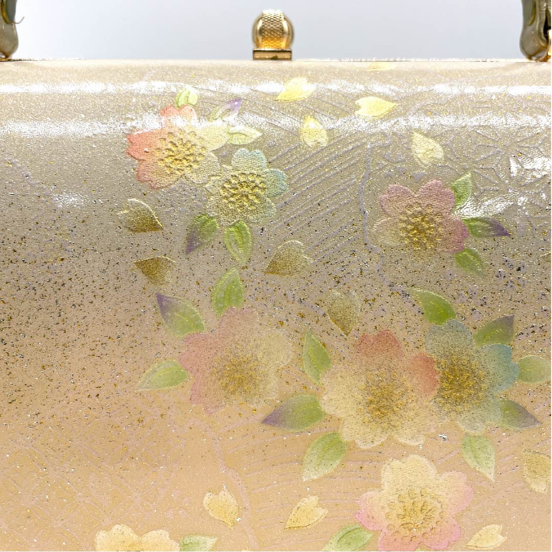 和装バック フォーマル 砥粉色（とのこいろ） 桜 花柄 ベージュ系 Aランク 113900018325