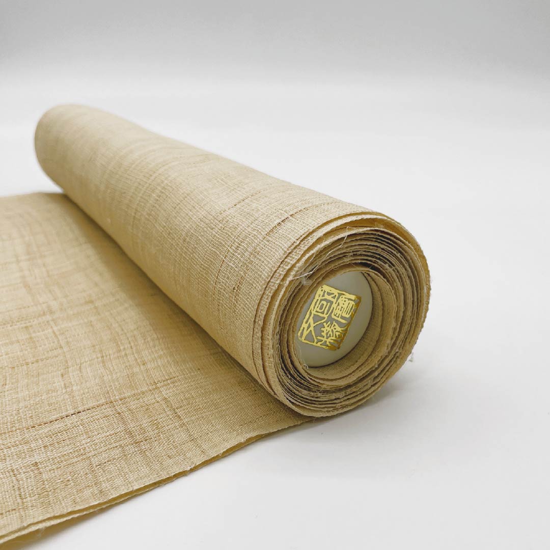 [Untailored] Nagoya obi, linen, S rank, Tokyo Shiracha (Tokyo white-tea color), summer obi, artisan work, roll, obi length 477cm, point pattern, casual, beige, 1124008822425