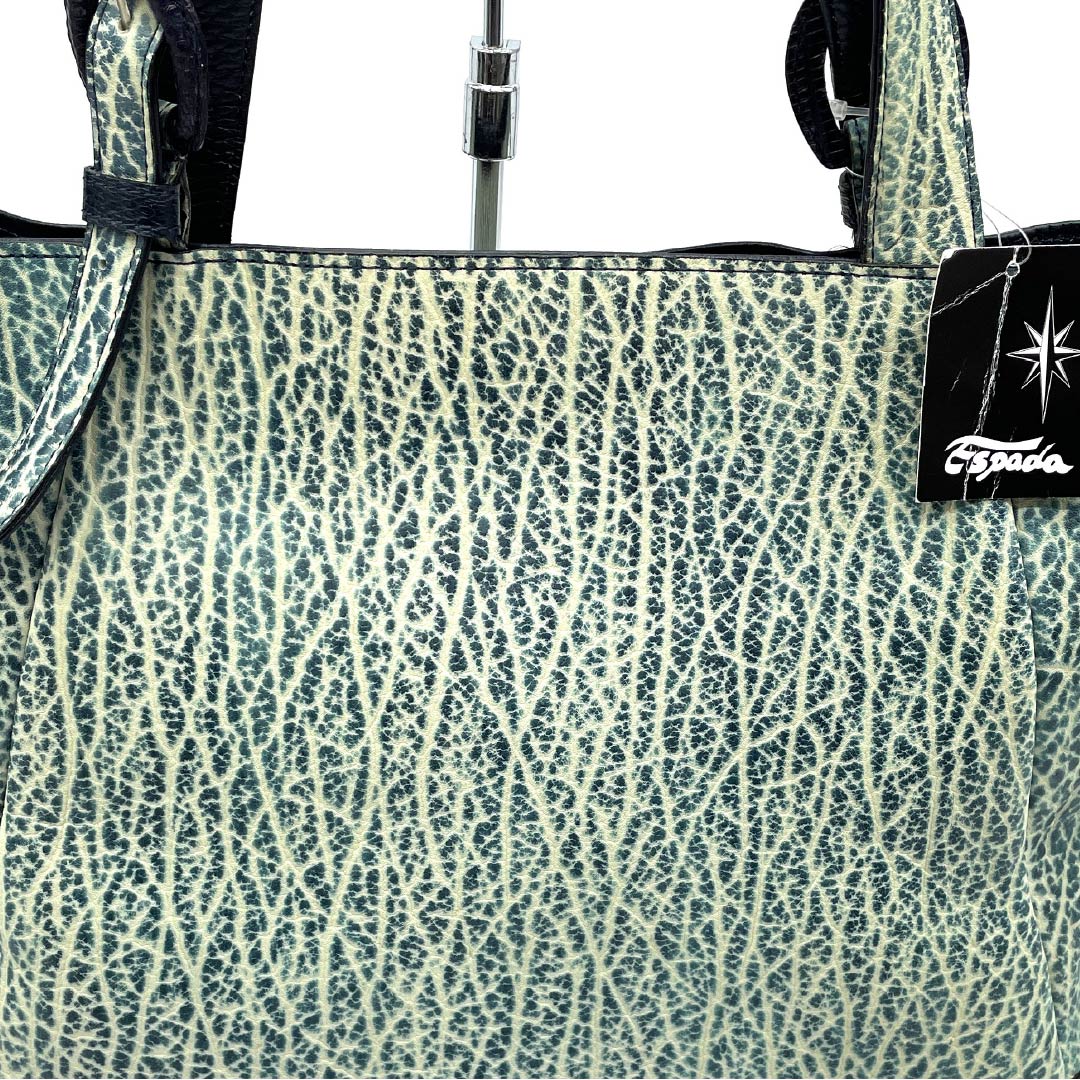 (Like New) Western-style Bag, Fur Seal and Lizard Design, A-Rank, Like New, Fur Seal and Lizard Design Tote Bag, Navy Blue, 119700042318