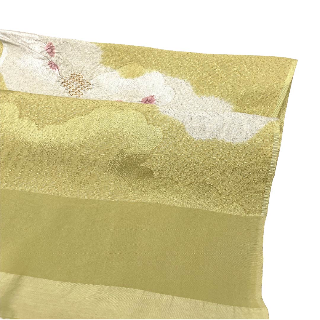 帯揚げ 正絹 Sランク セミフォーマル 浅黄色（あさききいろ） 薄鼠色（うすねずいろ） 絞り 古典柄 長さ約178cm 幅約29.5cm 緑系 1136003502919