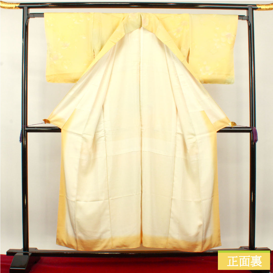 小紋 正絹 身丈153.5cm 裄丈63cm 袷 ぼかし染 花模様 Sランク グラデーション系 1115004032299
