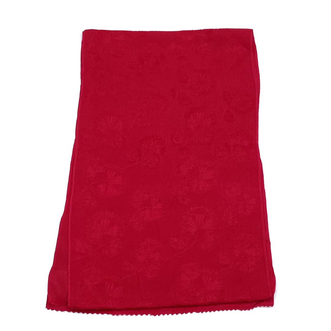 Obiage, pure silk, casual, crimson red, flower, length 176cm, width 27.5cm, S rank, red, 1136000442912