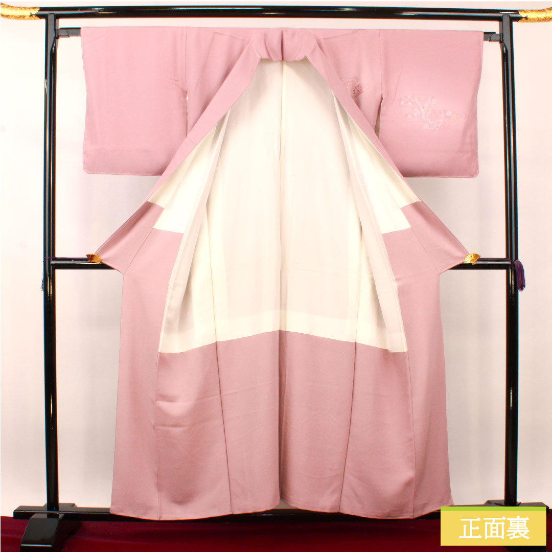 訪問着 正絹 袷 身丈156.5cm 裄丈65cm 御所染色 蘇州刺繡 汕頭刺繡 しつけ糸付き 未使用品 Sランク 紫系 1112003622320