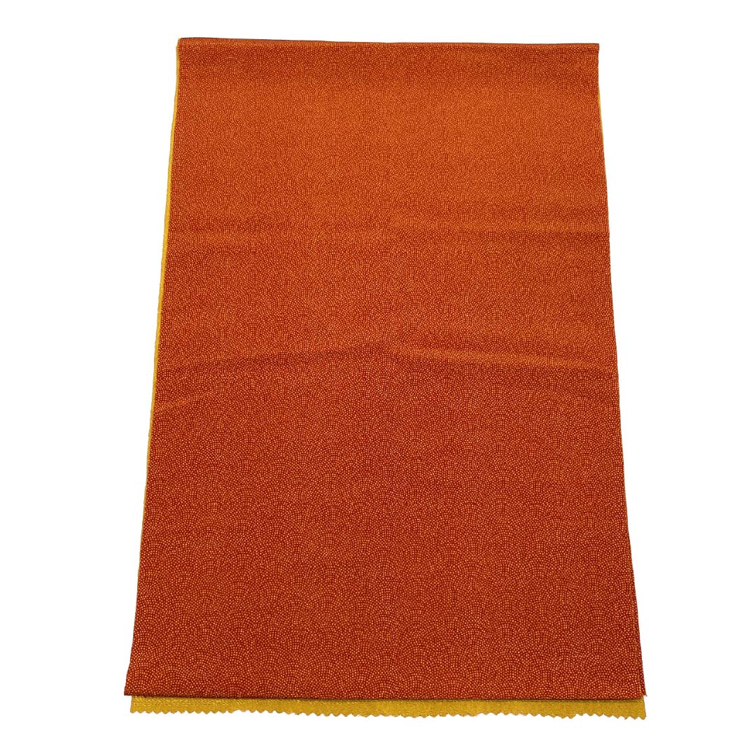 Obiage, pure silk, semi-formal, orange, shark, ochre, classic pattern, length 186cm, width 30cm, S rank, brown, 1136000482914
