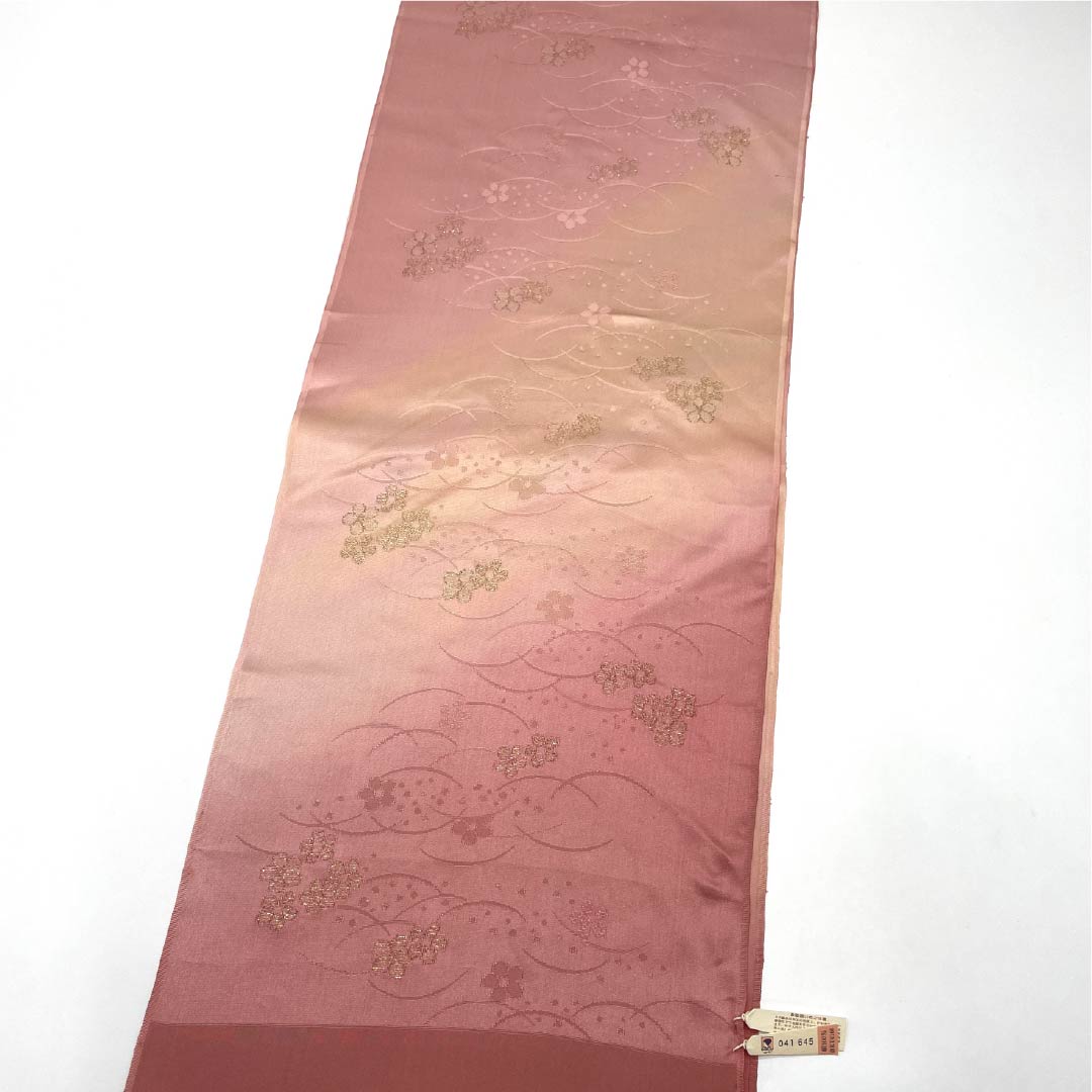 帯揚げ 正絹 Sランク フォーマル 積紅色（せきこういろ） 露芝 小花 グラデーション 長さ約185cm 幅約29.5cm ピンク系 1136002282913