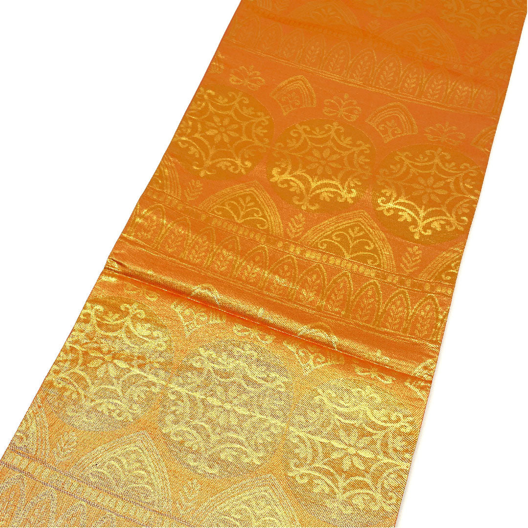 [Unstitched] Fukuro Obi, Silk, S Rank, Classic Pattern, Kihara Textile. Obi length 428cm, Rokutsu, Semi-formal, Vermilion, 1123002592316