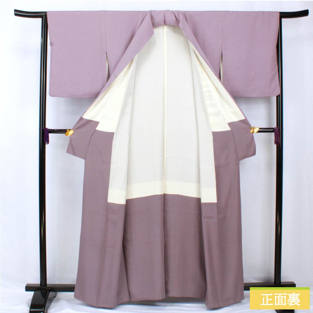 Small pattern, pure silk, length 160.5cm, sleeve length 64cm, lined, light purple, Sumi-nagashi dyeing, A rank, purple, 1115005523420