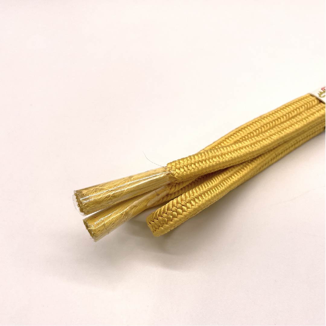 （新古品） 帯締め 正絹  黄唐紙色（きからかみいろ） 冠組 新古品 長さ約165.5cm 幅約1cm セミフォーマル NEWランク 黄系 1135003751323