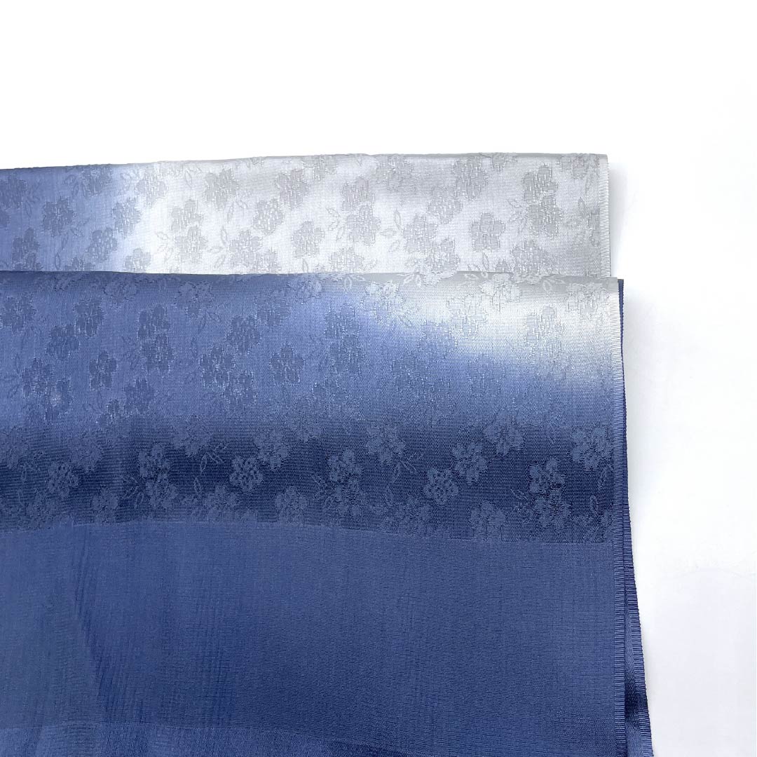Obiage Silk S Rank Semi-formal Meishoku Cherry Blossoms Length approx. 178cm Width approx. 28cm Blue 1136004102917