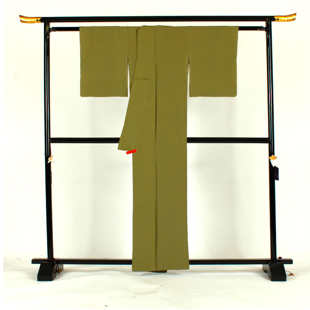 色無地 作家物 五三桐  身丈159.5cm 裄丈63.5cm 袷  正絹 Sランク 緑系 1114000432319
