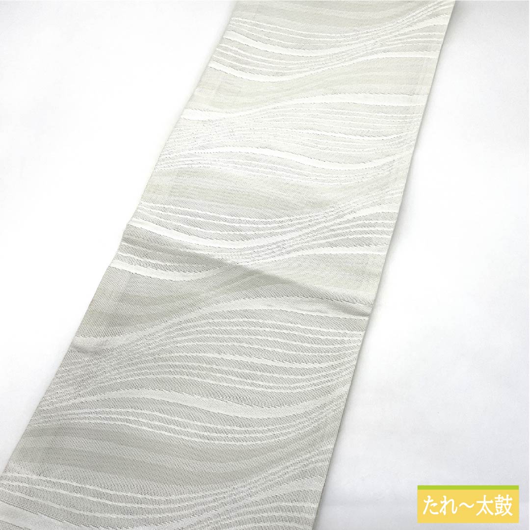 (Kyobukuro obi) Nagoya obi Polyester S-rank Unohanairo (Deutzia flower color) Summer obi Kyobukuro obi Abstract pattern Obi length 364cm Fully patterned Semi-formal White 1124011312311 Open-ended