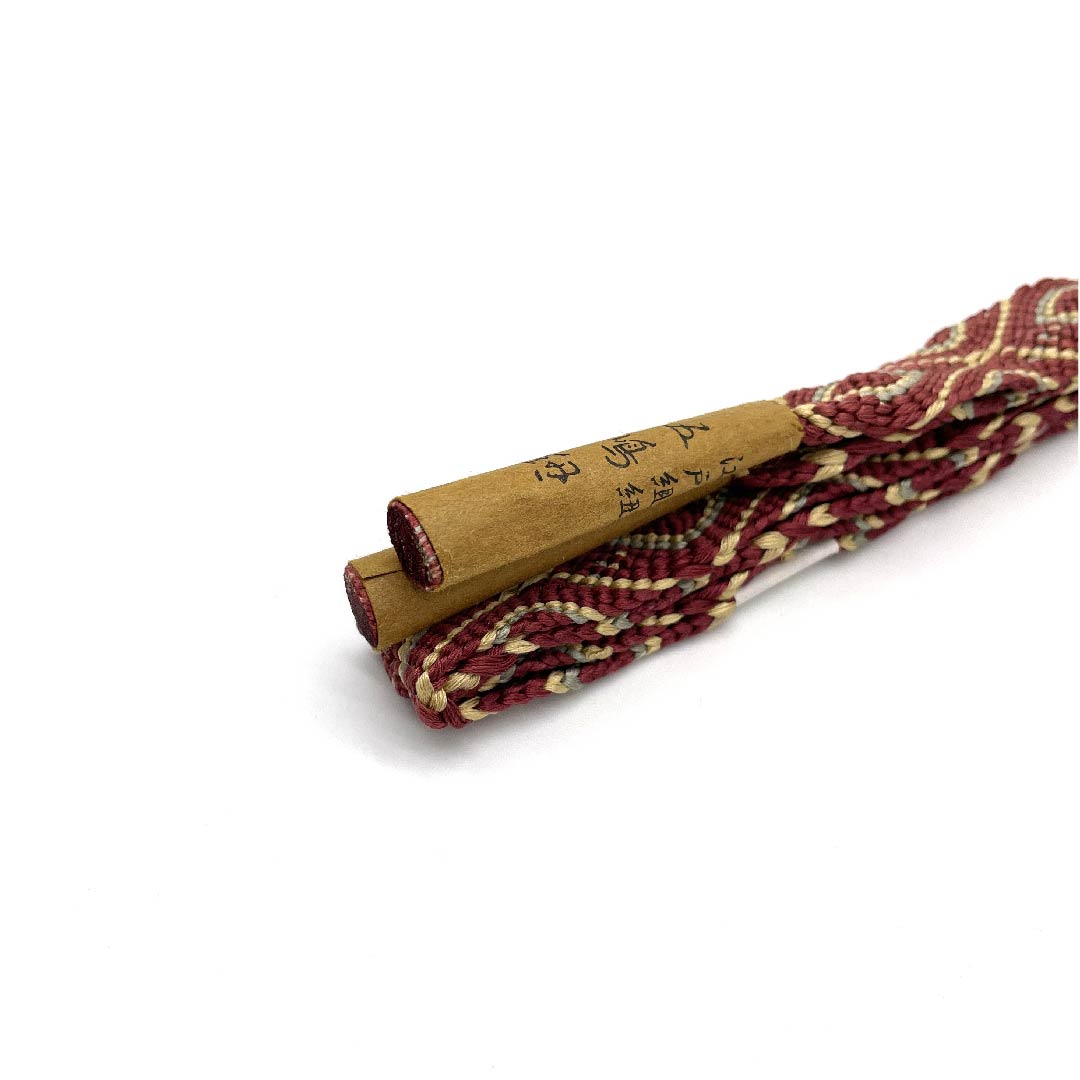（新古品） 帯締め 正絹 四分紐 牛血紅色（ぎゅうけつこういろ） 五嶋紐 江戸組紐 新古品 長さ約156cm 幅約2cm カジュアル Aランク 朱系 1135002943316