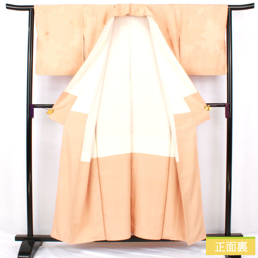 Plain color, pure silk, length 156cm, sleeve length 63.5cm, flesh color, twill, one crest, shadow swallowtail butterfly, lined, S rank, orange, 1114001902326