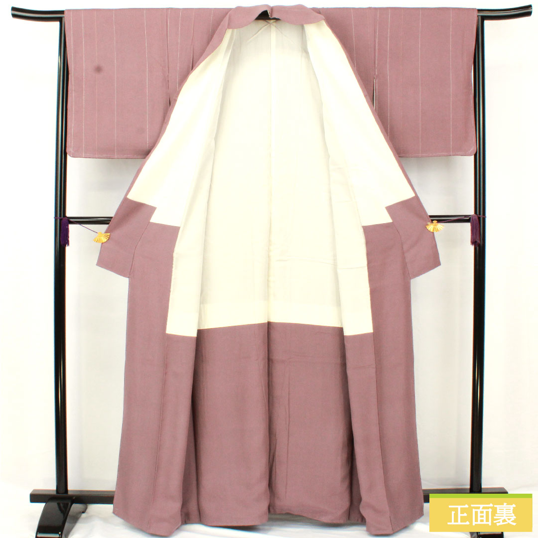 小紋 正絹 身丈161.5cm 裄丈63.5cm 袷 半色（はしたいろ） Bランク 紫系 1115004754420