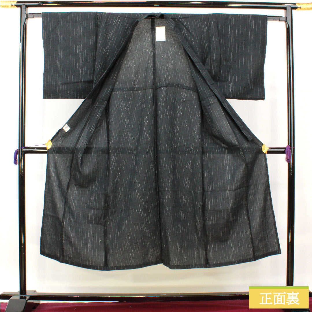 Men's Yukata Cotton Length 143.5cm Sleeve Length 62.5cm S Rank Unlined Black Patterned Stripes 1118005222410