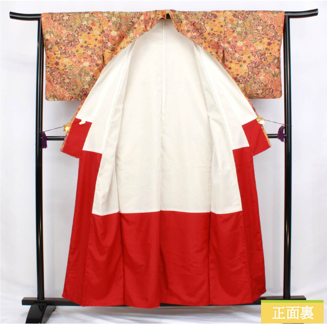 Komon (small pattern) kimono, polyester, length 158.5cm, sleeve length 63.5cm, lined, stencil-dyed, cloud-patterned, all-over floral print, washable, A-rank, gradient, 1115006093399