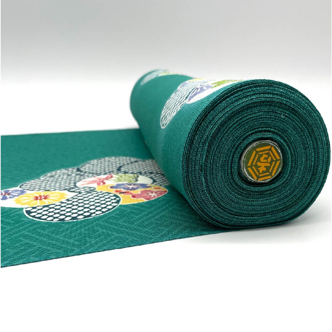 Fabric for small pattern, pure silk, duck color, Hama Chirimen, Kuriyama Yoshisaburo, Kyoto Bingata, new rank, green, 1130001201919