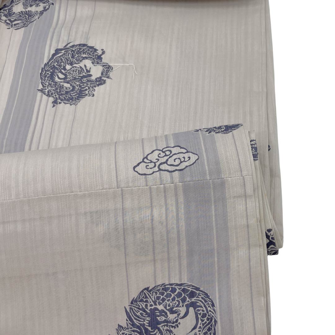 Men's Kimono, Cotton, New Rank, Length 149cm (58.7"), Sleeve to Shoulder 71cm (28"), Off-white, XYLICOOL Cooling Processed, Dragon, Unlined, Beige Family, 1138000141425